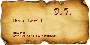 Doma Teofil névjegykártya